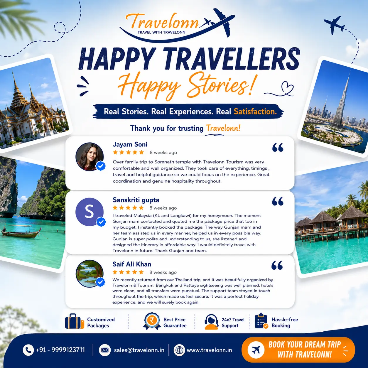 Happy Travellers Reviews - Travelonn Tourism