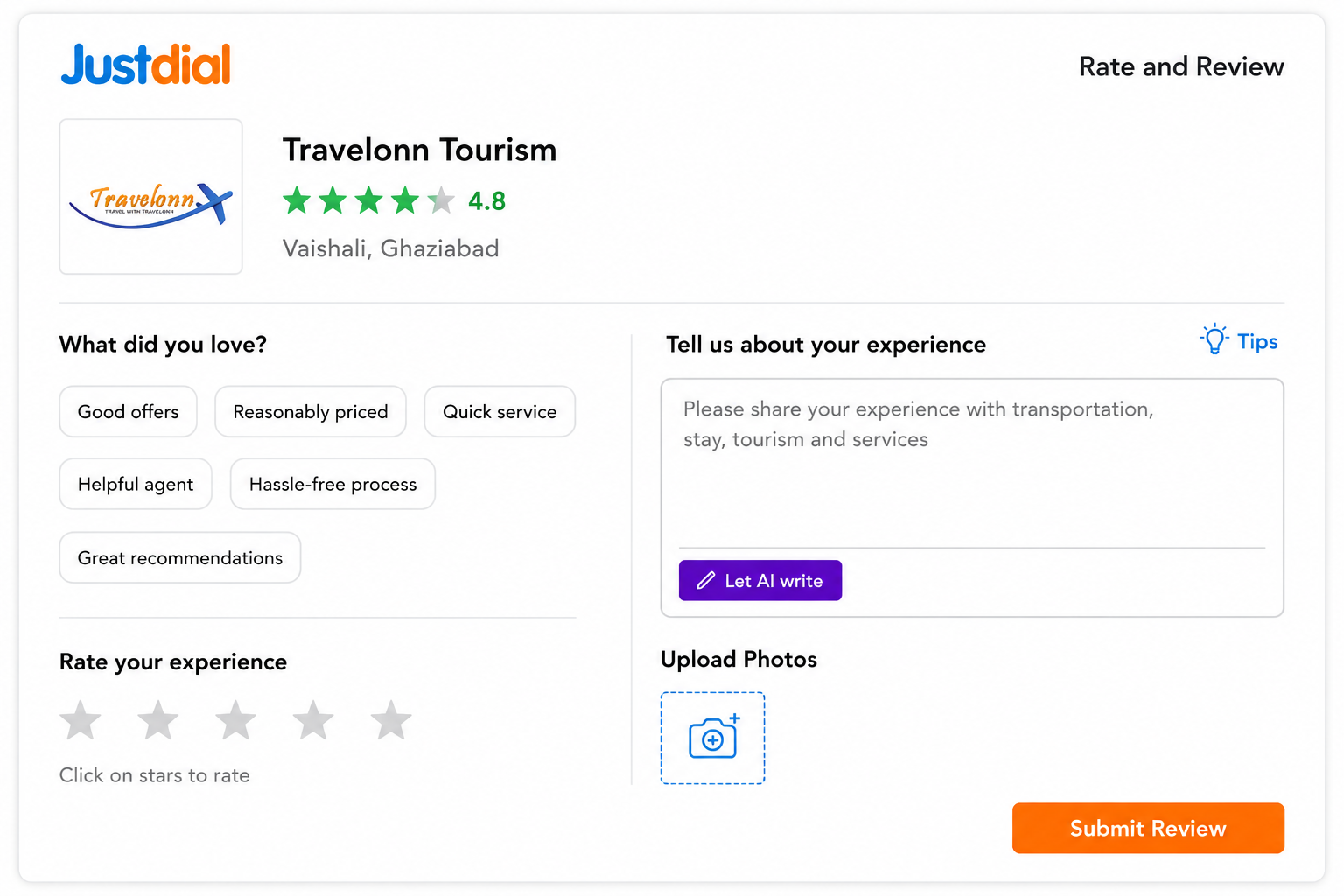 Travelonn Justdial Reviews